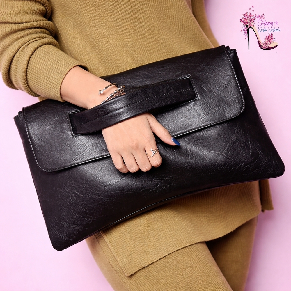 NWT Oversized Black Clutch